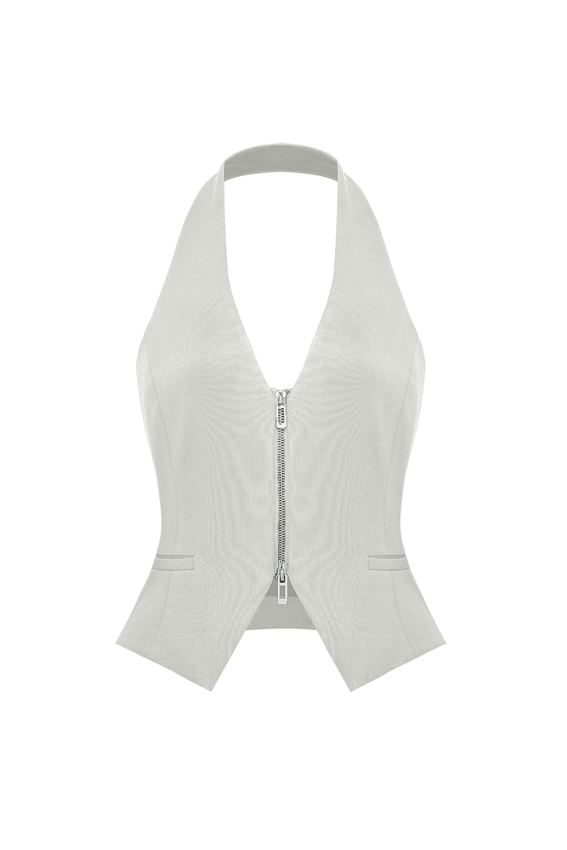 Mere Dual-Zip Halter Vest