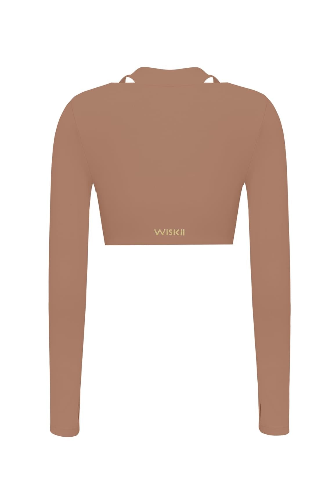 Twist-Front Shoulder Cut Crop Top
