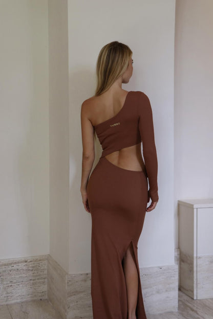 Asymmetrical Floral Maxi Dress
