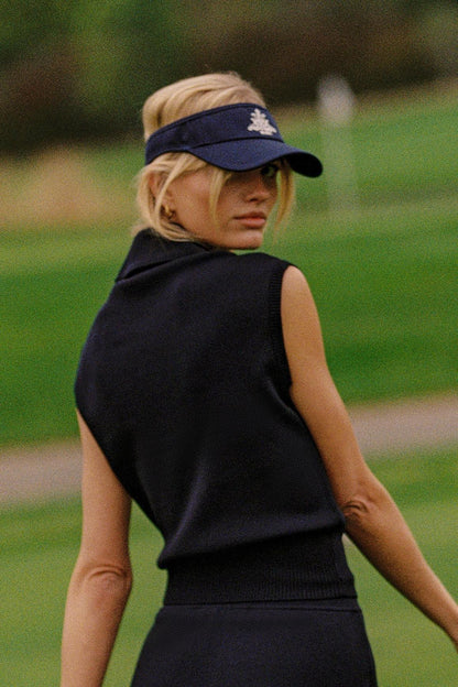 Cap-Sleeve Knit Polo