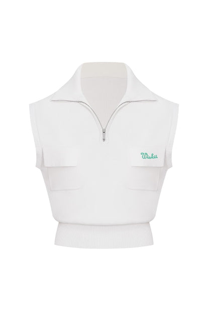 Cap-Sleeve Knit Polo