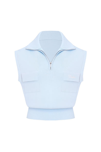 Cap-Sleeve Knit Polo