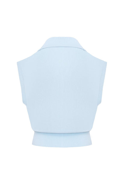 Cap-Sleeve Knit Polo
