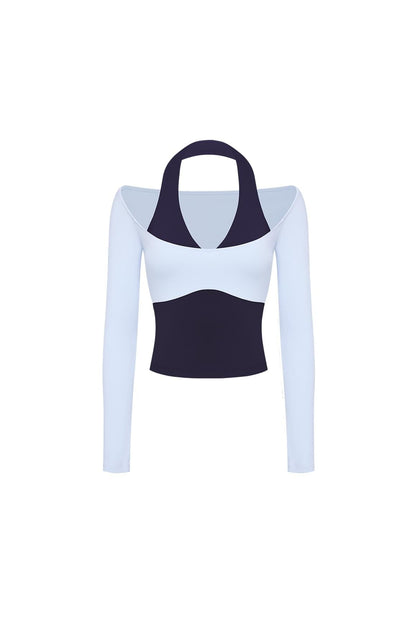 Colorblock One-Piece Long Sleeve Top