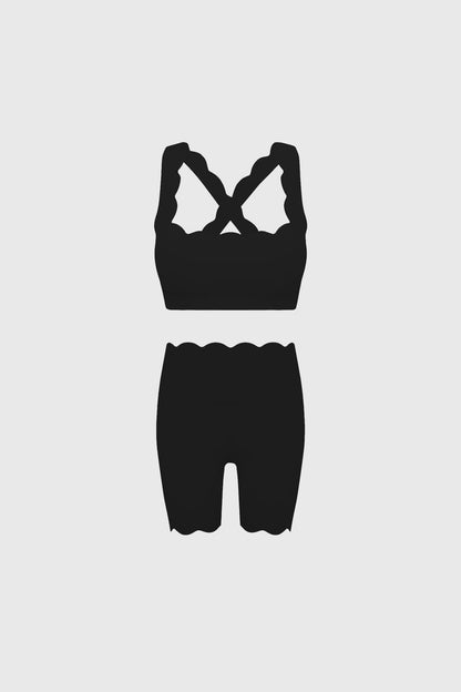 Cross Back Sports Bra & Wiskii High-waist Biker Short