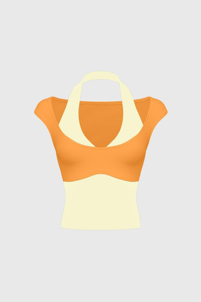 Halter Cap-Sleeve Top