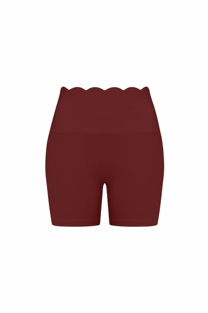 High-Waist Scallop Scrunch Short