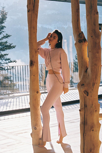 High-Waist Split Front Flare Legging