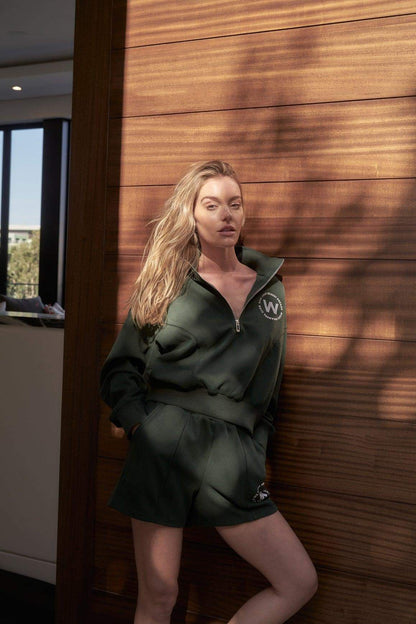 Leisure Half-zip Sweatshirt & High-waist Sweat Short