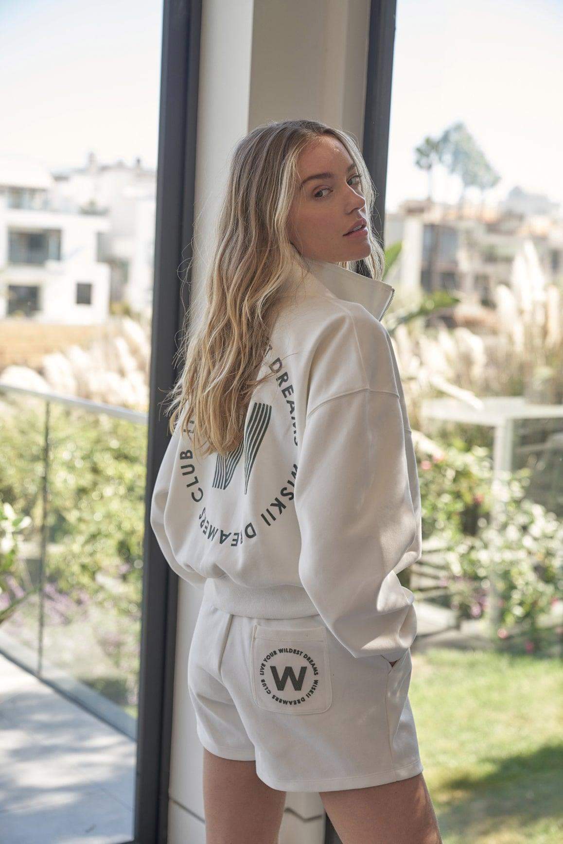 Leisure Half-zip Sweatshirt & High-waist Sweat Short