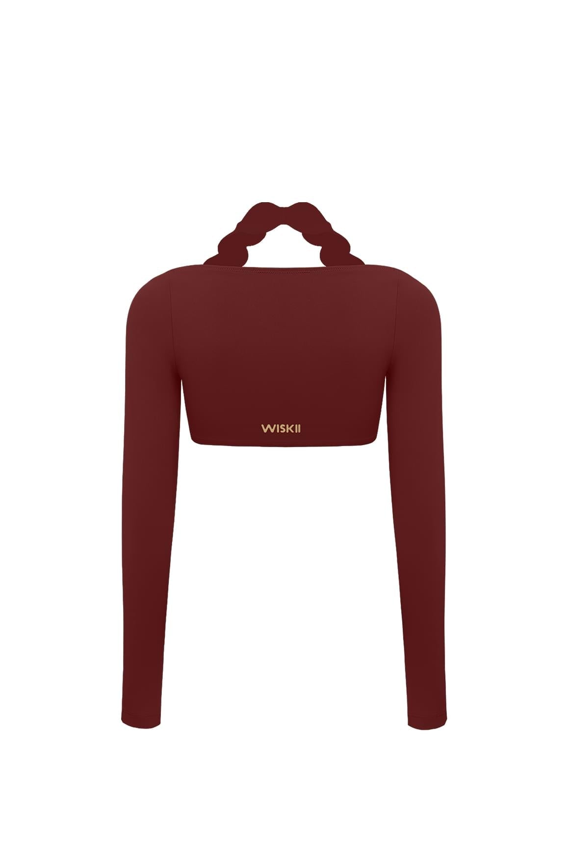 Long Sleeve Scallop Crop Top