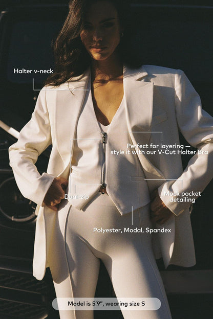 Mere Dual-Zip Halter Vest