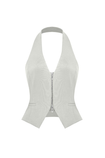 Mere Dual-Zip Halter Vest