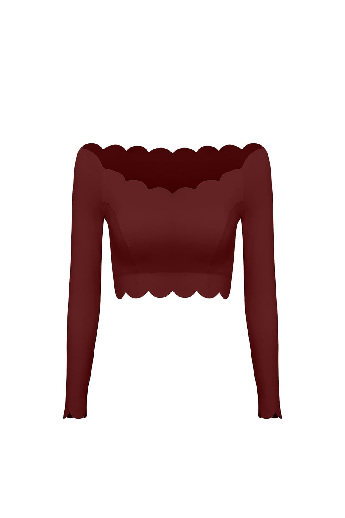 Off Shoulder Long Sleeve Crop Top