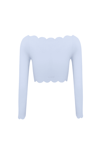 Off Shoulder Long Sleeve Crop Top
