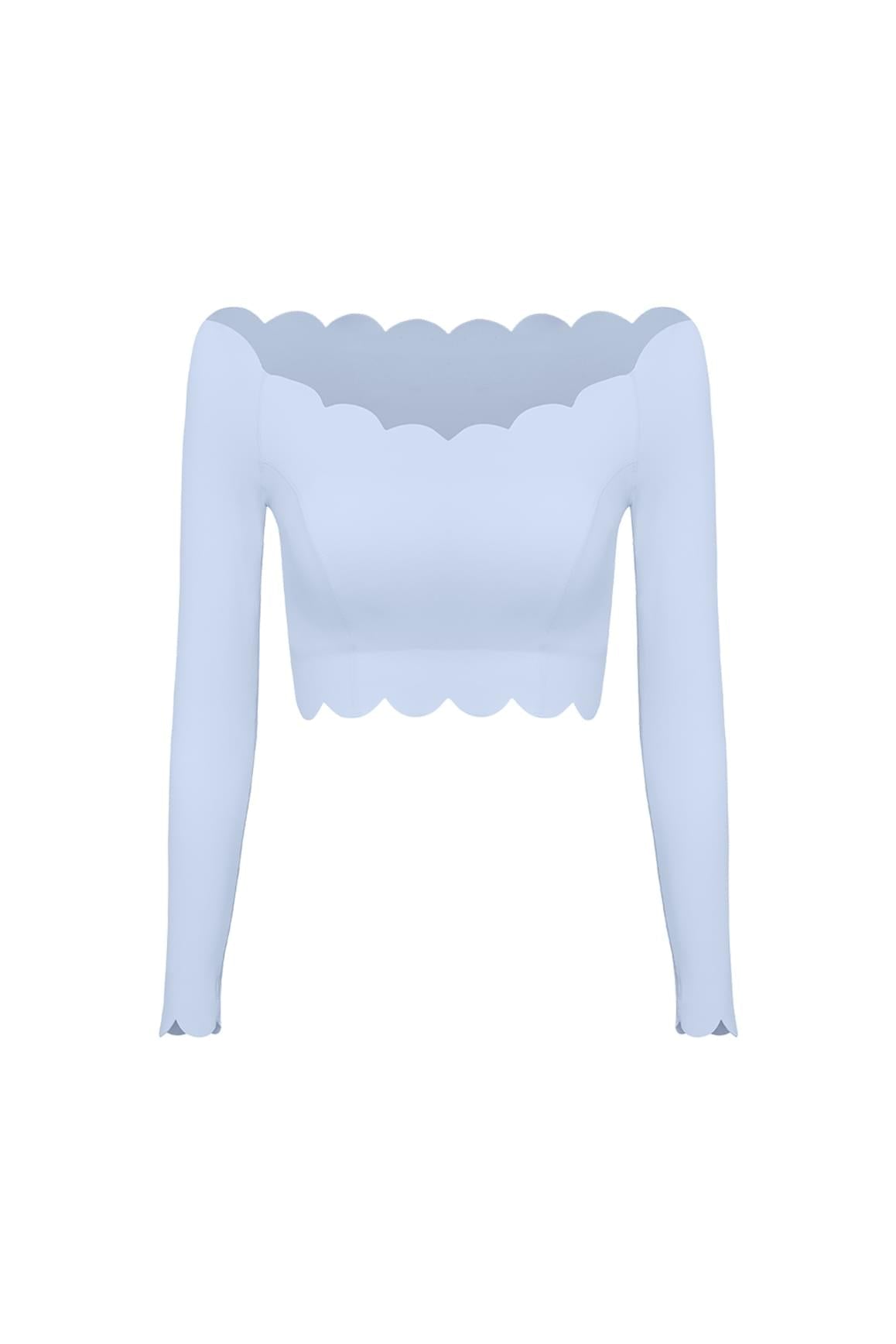 Off Shoulder Long Sleeve Crop Top