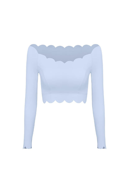 Off Shoulder Long Sleeve Crop Top