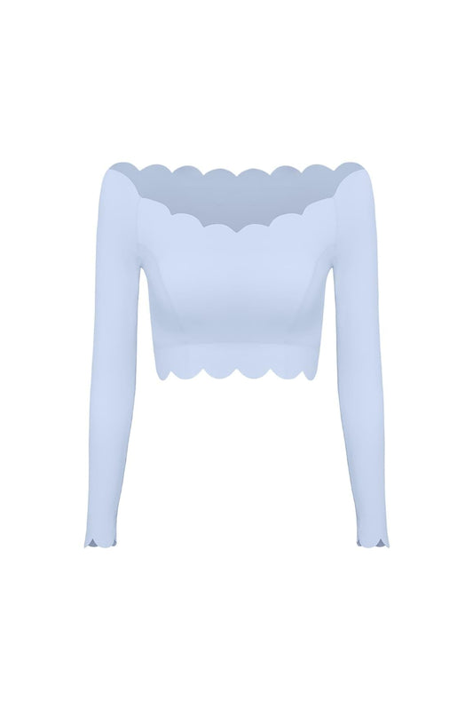 Off Shoulder Long Sleeve Crop Top
