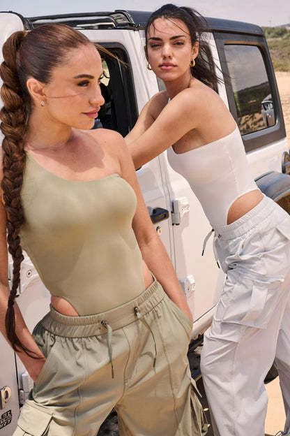 One-Shoulder Sleeveless Bodysuit