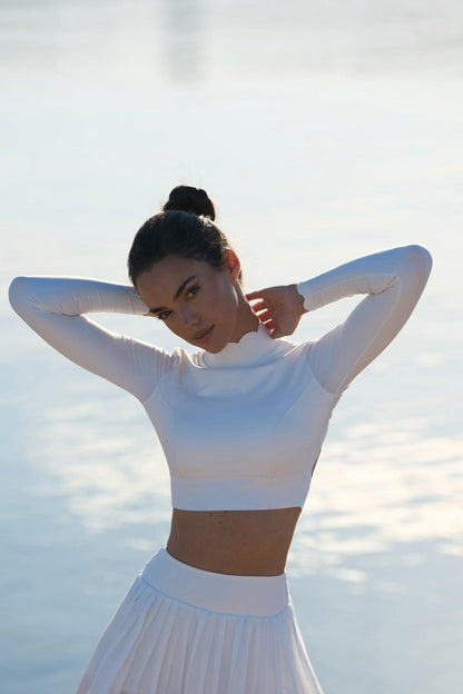 Open Back Long Sleeve Crop Top