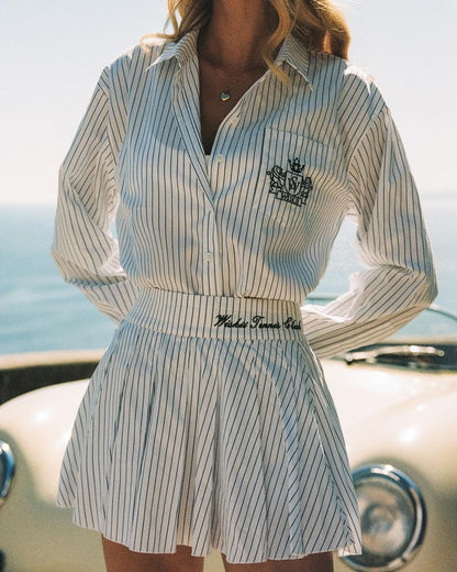 Riviera Relaxed Cotton Shirt & Riviera Pleated Skirt