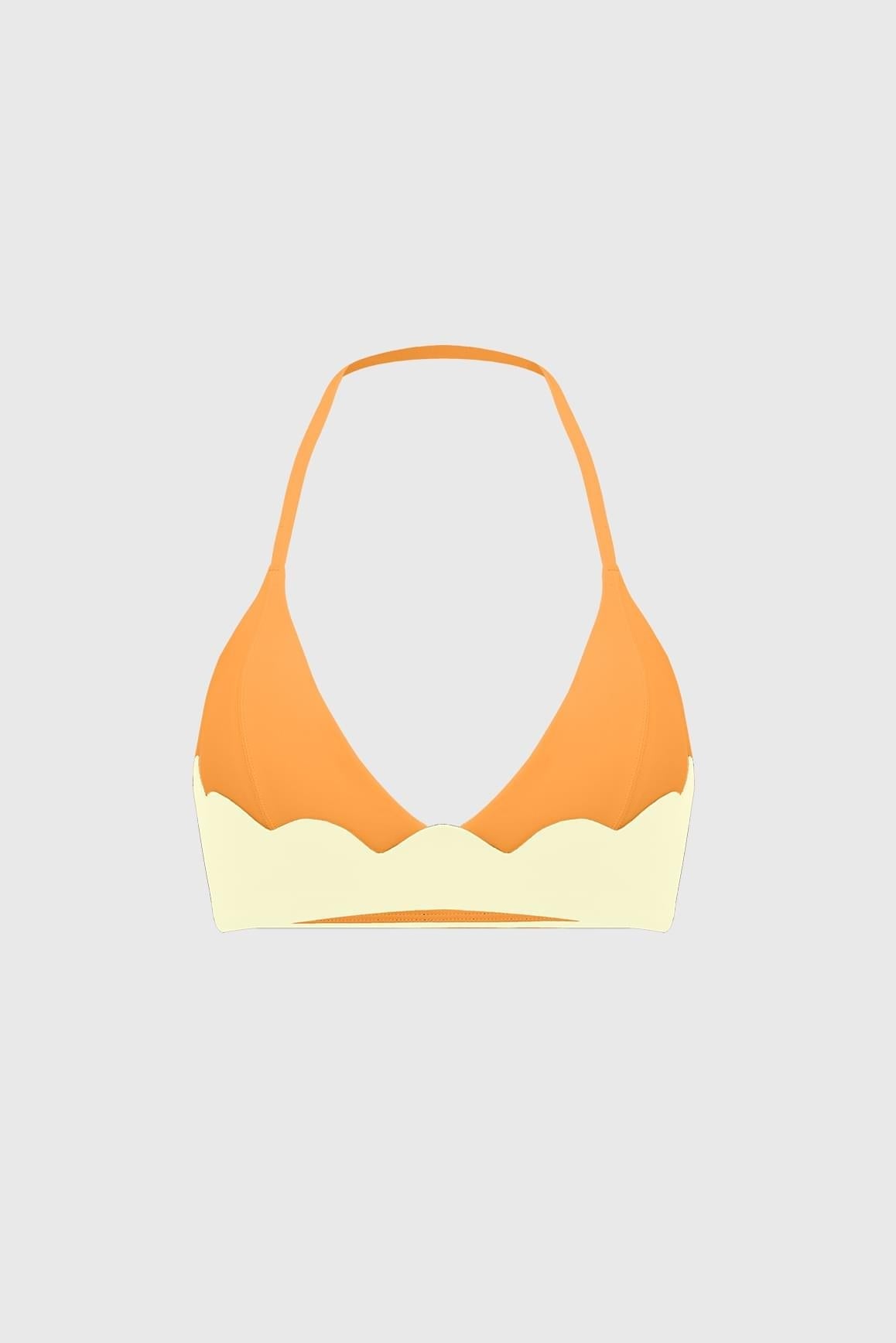 Riviera Scallop Contrast Halter Bra