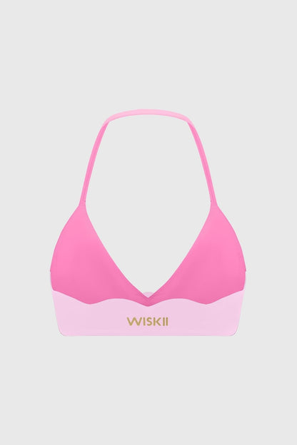Riviera Scallop Contrast Halter Bra