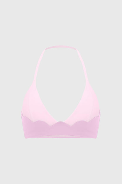 Riviera Scallop Contrast Halter Bra