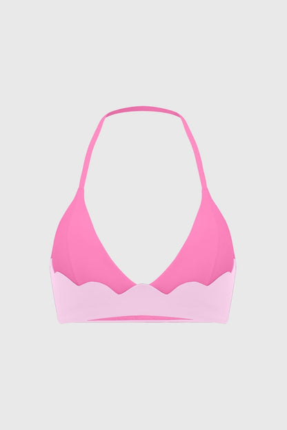 Riviera Scallop Contrast Halter Bra