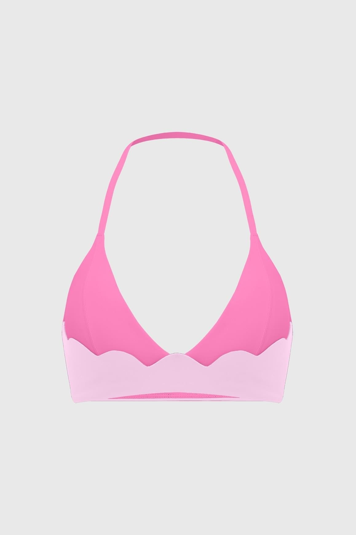 Riviera Scallop Contrast Halter Bra