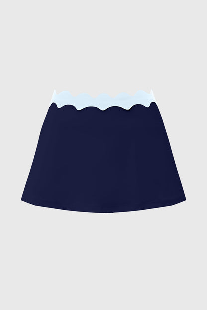 Riviera Scallop Contrast Skirt