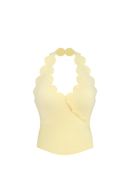 Riviera Scallop Halter Bra Tank