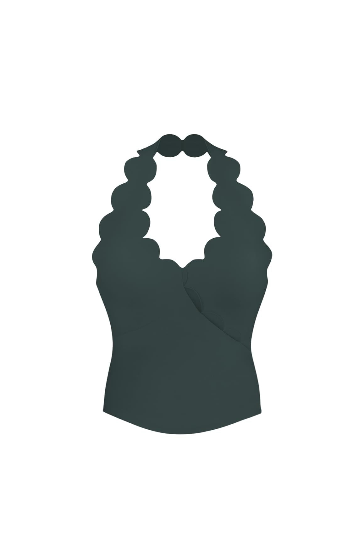 Riviera Scallop Halter Bra Tank