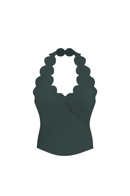 Riviera Scallop Halter Bra Tank