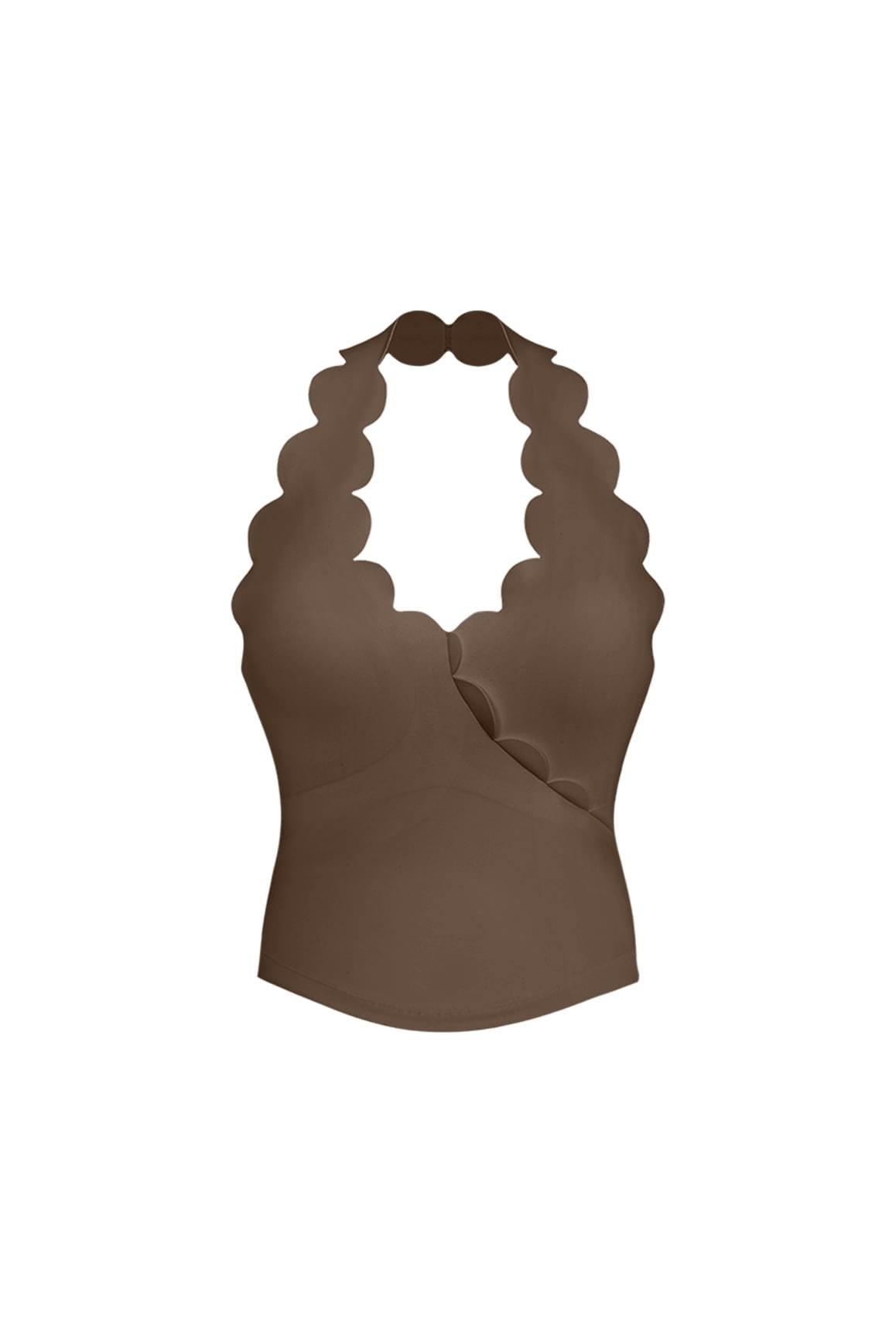 Riviera Scallop Halter Bra Tank