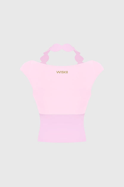Scallop Contrast Halter Top