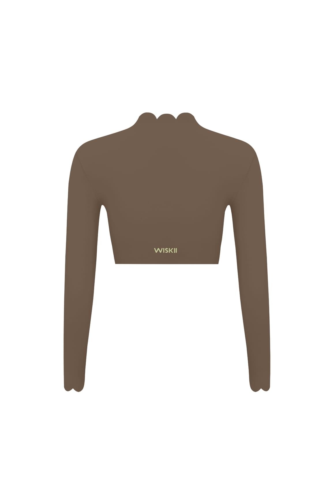 Scallop Cropped Long Sleeve Top
