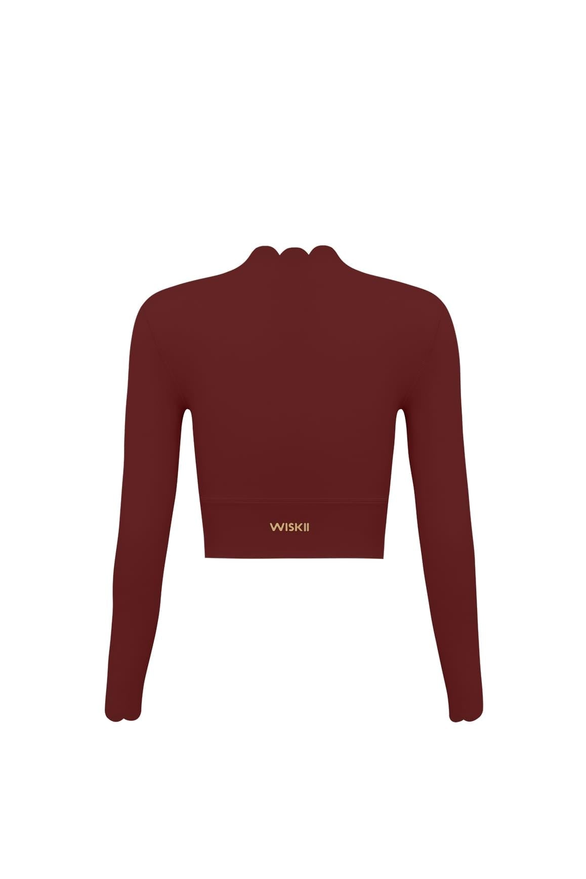 Scallop Cropped Long Sleeve Top