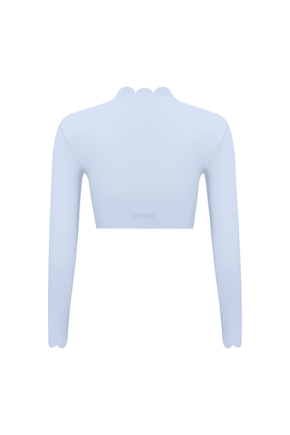 Scallop Cropped Long Sleeve Top
