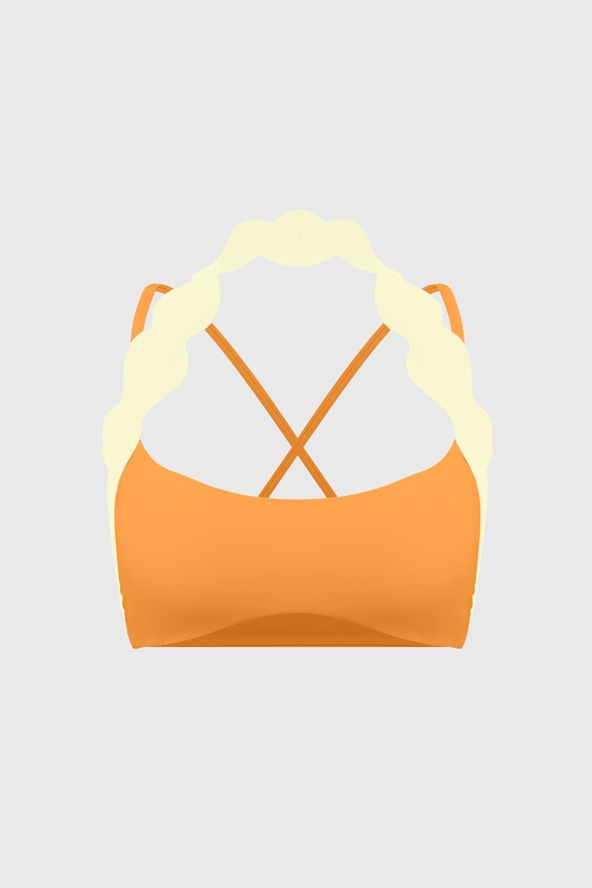 Scallop-Halter Contrast Bra