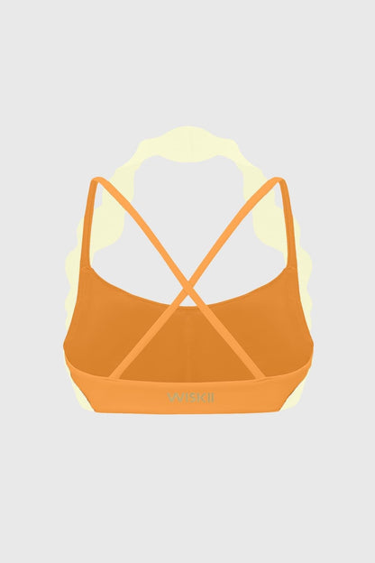 Scallop-Halter Contrast Bra