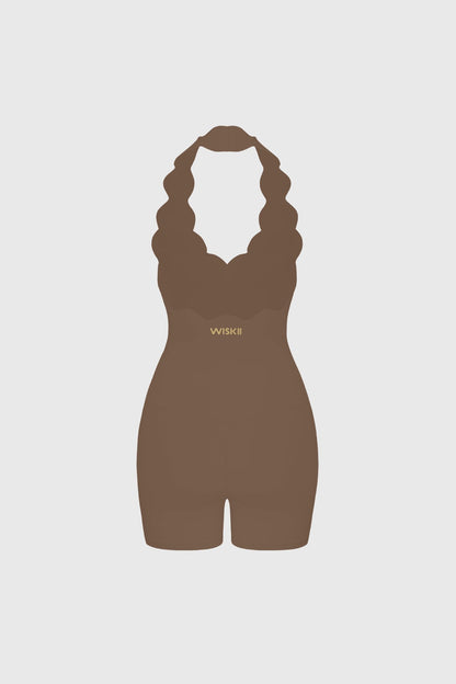 Scallop-Halter Hourglass Playsuit