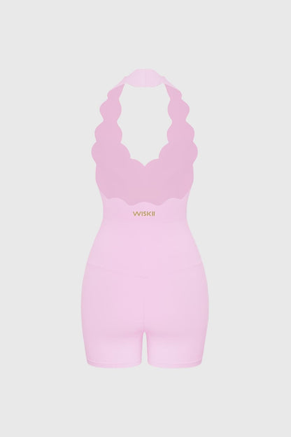 Scallop-Halter Hourglass Playsuit
