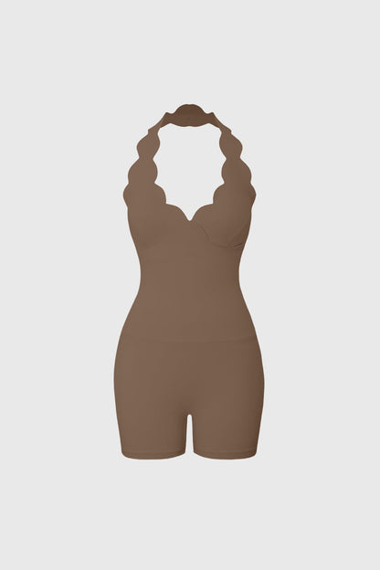 Scallop-Halter Hourglass Playsuit