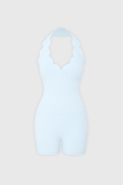 Scallop-Halter Hourglass Playsuit
