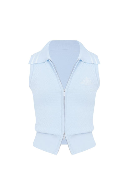 Slim-Fit Cable Knit Zip Vest