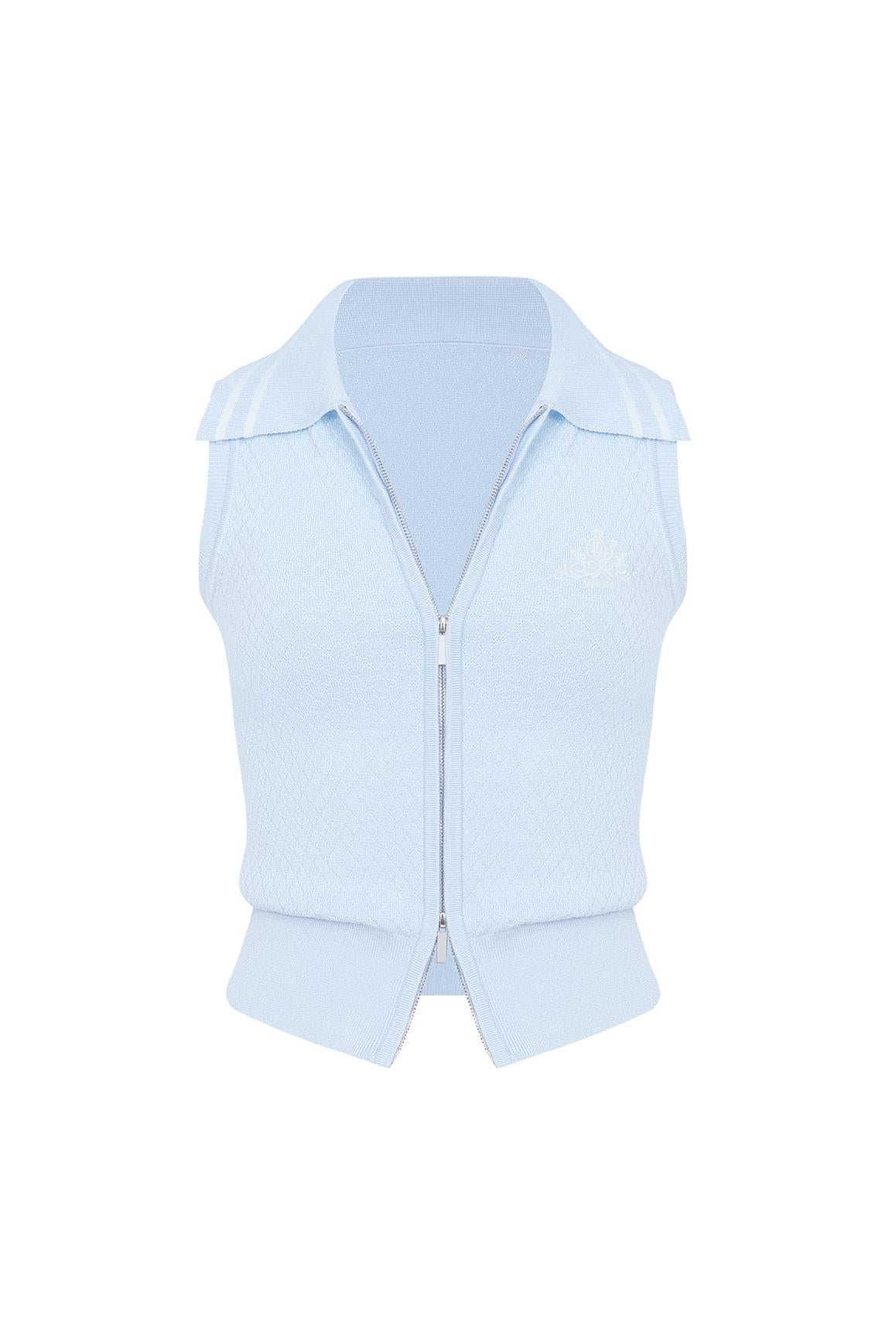 Slim-Fit Cable Knit Zip Vest