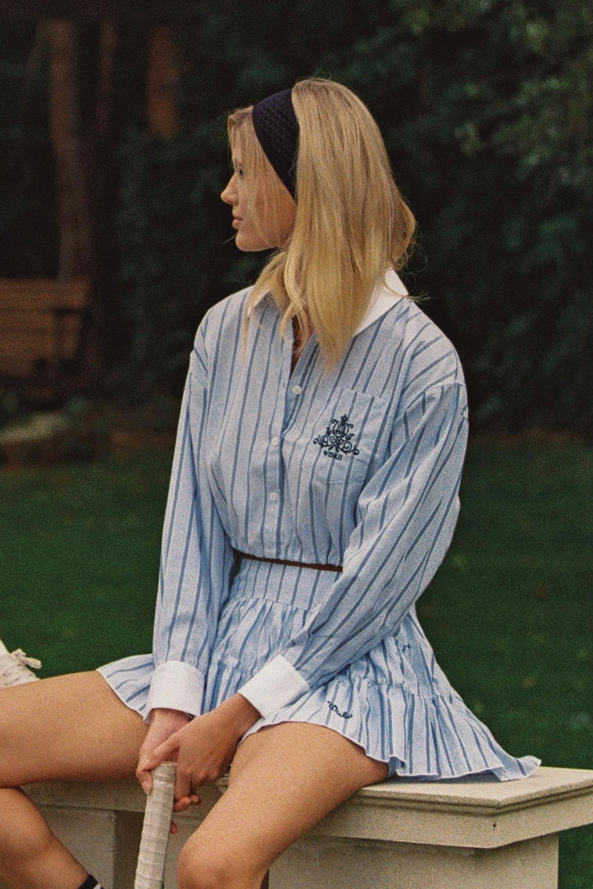 Stripe Button-Down Crop Shirt