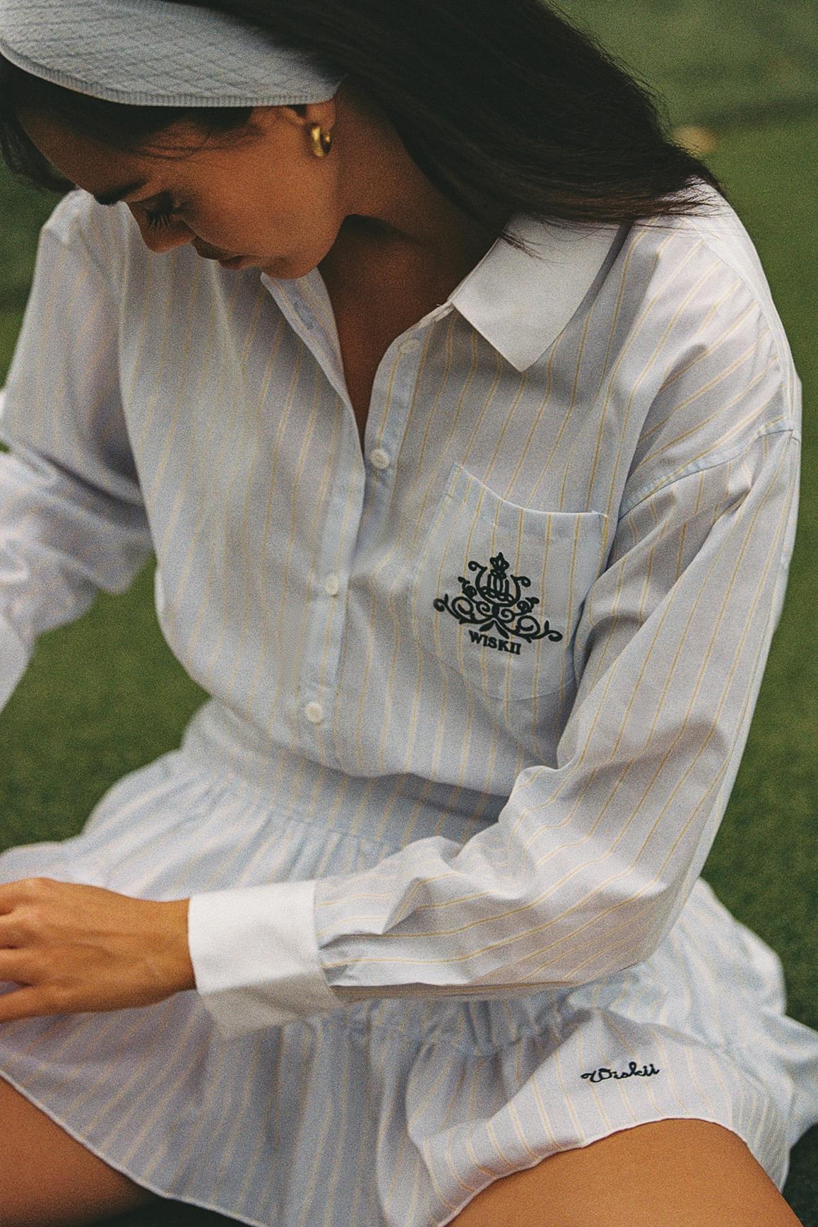 Stripe Button-Down Crop Shirt