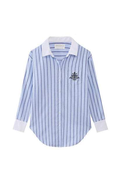 Stripe Button-Down Longline Shirt